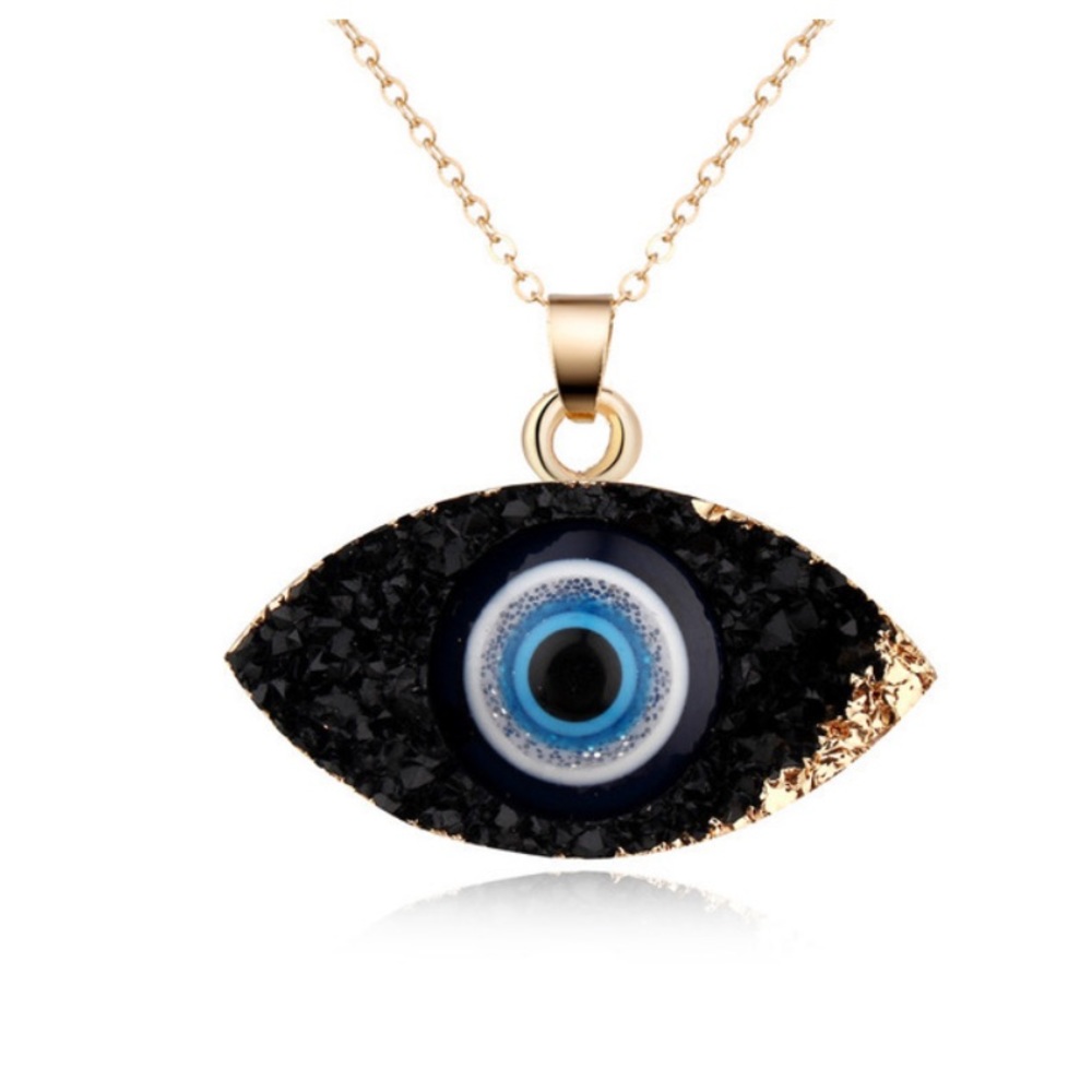 Natural stone evil eye black pendant